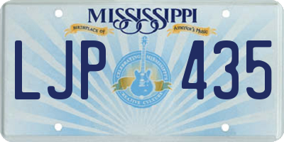 MS license plate LJP435