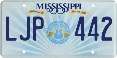MS license plate LJP442