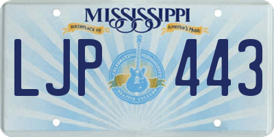 MS license plate LJP443