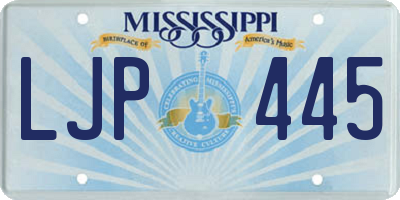 MS license plate LJP445