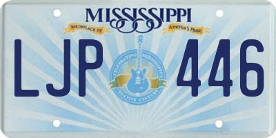 MS license plate LJP446