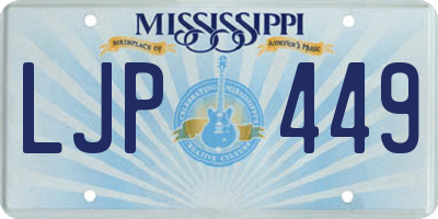 MS license plate LJP449