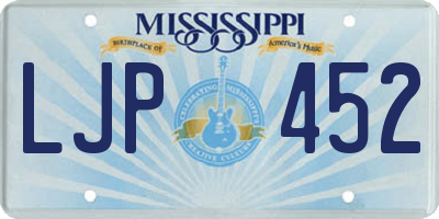 MS license plate LJP452