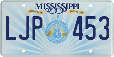 MS license plate LJP453