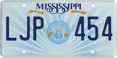 MS license plate LJP454