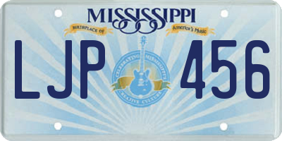 MS license plate LJP456