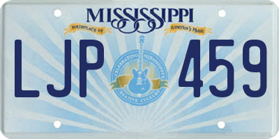 MS license plate LJP459