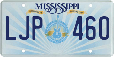 MS license plate LJP460