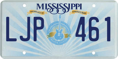 MS license plate LJP461