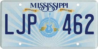 MS license plate LJP462