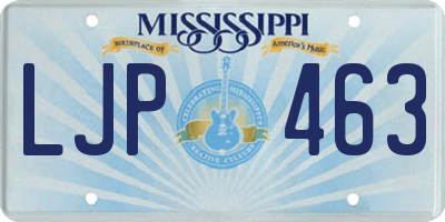MS license plate LJP463