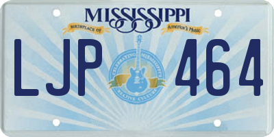 MS license plate LJP464