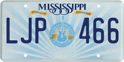 MS license plate LJP466