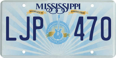 MS license plate LJP470