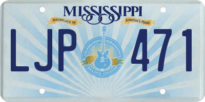 MS license plate LJP471