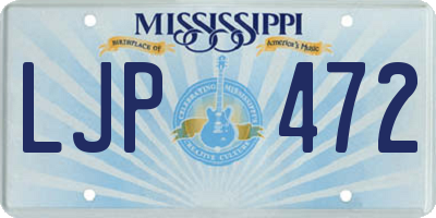 MS license plate LJP472