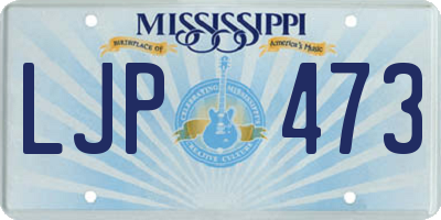 MS license plate LJP473