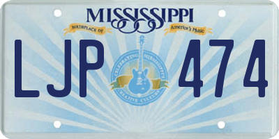 MS license plate LJP474