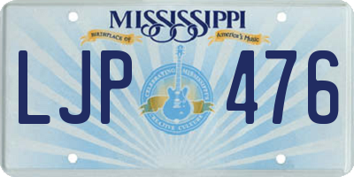 MS license plate LJP476