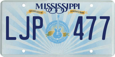 MS license plate LJP477