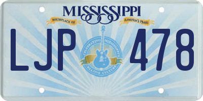 MS license plate LJP478