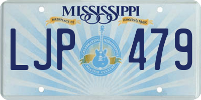 MS license plate LJP479