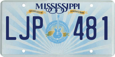 MS license plate LJP481