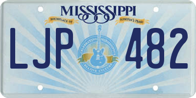 MS license plate LJP482
