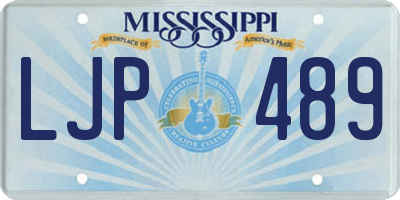 MS license plate LJP489