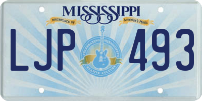 MS license plate LJP493