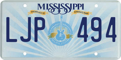 MS license plate LJP494