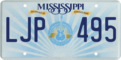 MS license plate LJP495