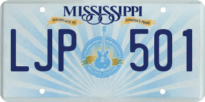 MS license plate LJP501