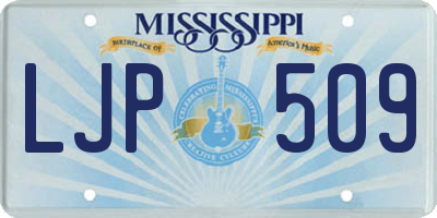 MS license plate LJP509