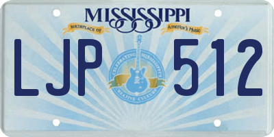 MS license plate LJP512