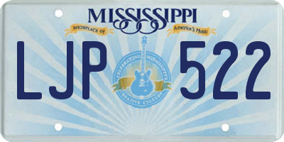 MS license plate LJP522