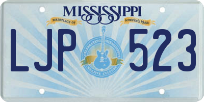 MS license plate LJP523
