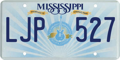 MS license plate LJP527