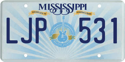 MS license plate LJP531