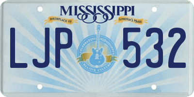 MS license plate LJP532