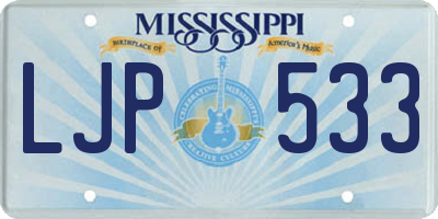 MS license plate LJP533