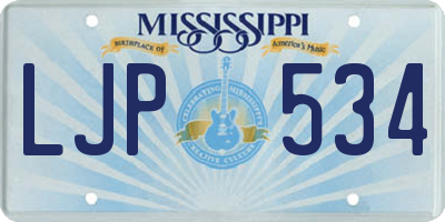 MS license plate LJP534