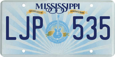 MS license plate LJP535
