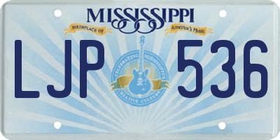 MS license plate LJP536
