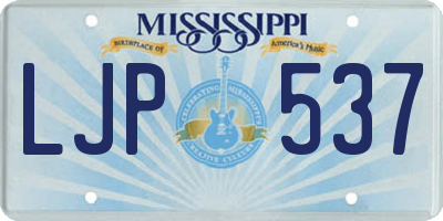 MS license plate LJP537