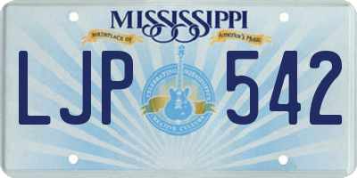 MS license plate LJP542
