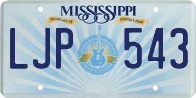 MS license plate LJP543