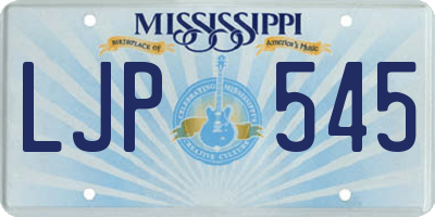 MS license plate LJP545