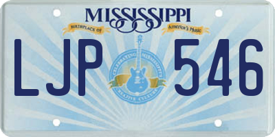 MS license plate LJP546