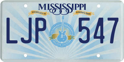 MS license plate LJP547